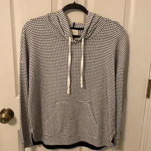 Black and white checkered style casual hoodie